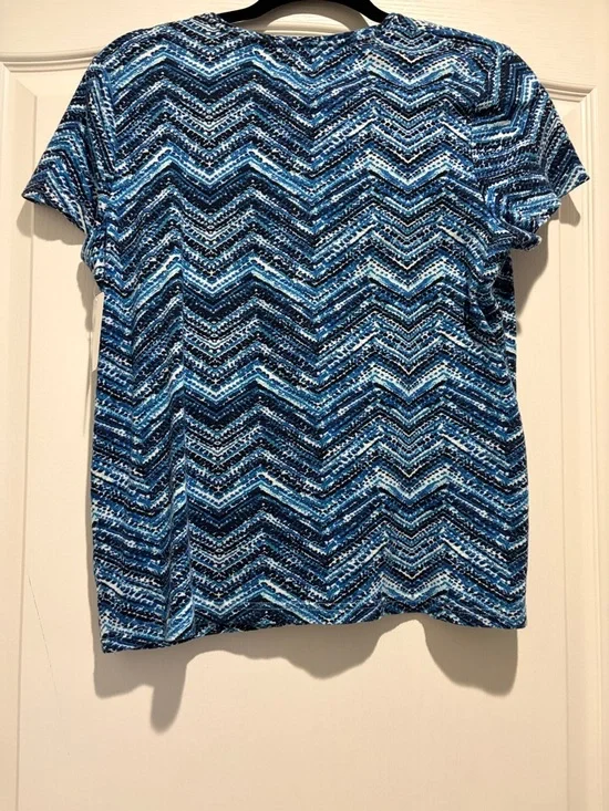 croft & barrow Blue Chevron Short-Sleeve Tee - Picture 3 of 4